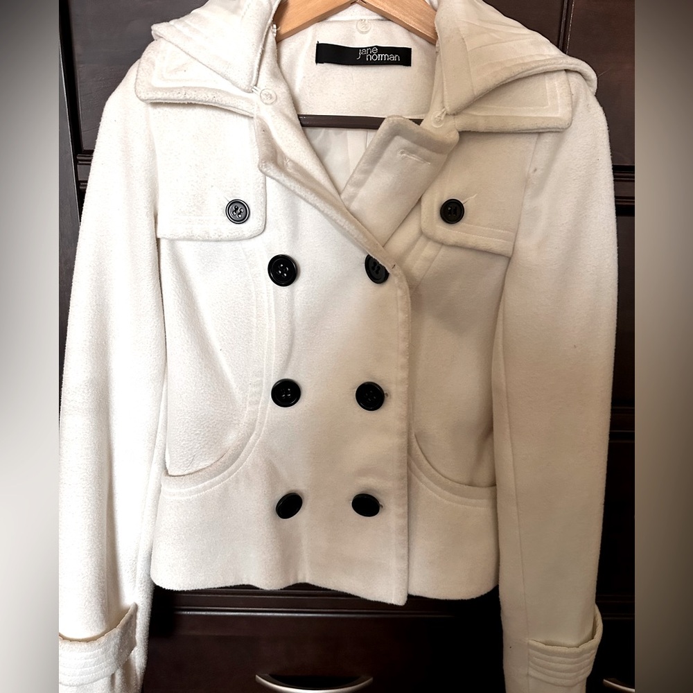 White Wool Pea Coat